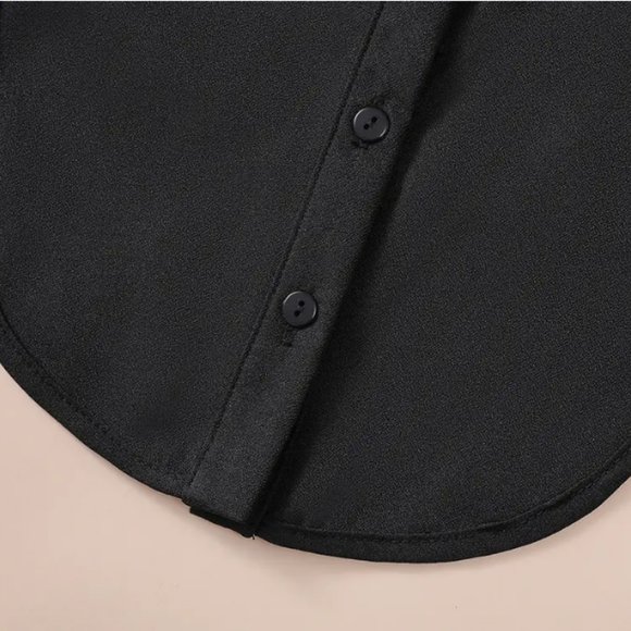 HP👌Black Chiffon False Collar Lace Leaf Embroidery - Picture 5 of 6